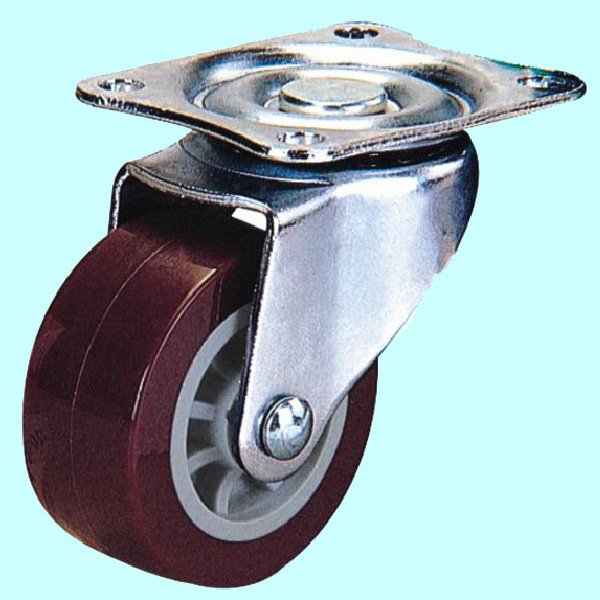 环球脚轮 globe2寸轻型红色超级聚氨脂万向脚轮镀铬