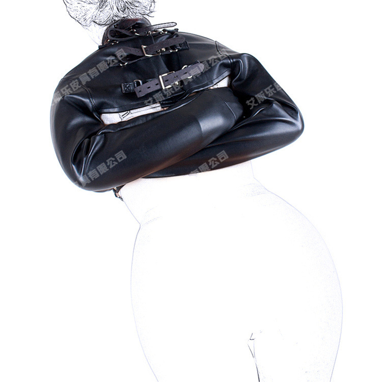 艾斯乐紫红色情趣皮革露乳束缚衣禁锢带约束捆绑拘束装一件代发厂