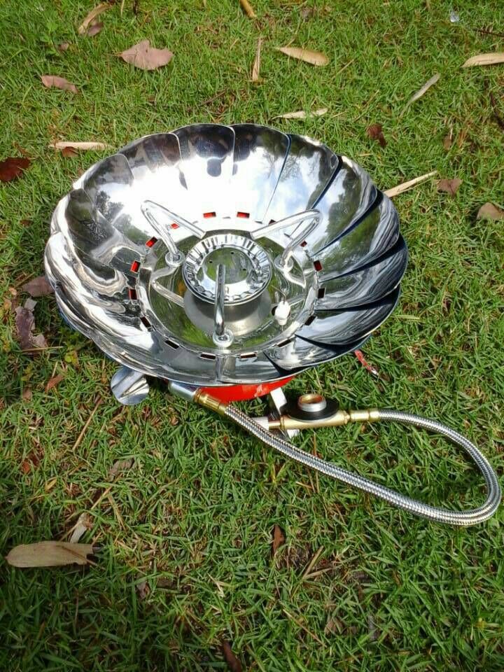Take Over Lotus Furnace Screw Mouth Windproof Outdoor Stove Picnic Utensils Outdoor Camping Furnace End Stainless Steel Burner Gas Stove Head