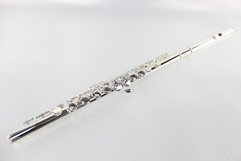 吹奏乐器镀银长笛16孔闭孔c调长笛 厂家批发白铜b尾e键银色长笛