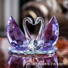 厂家批发 工艺品彩色水晶天鹅 情人节礼物送女友生日结婚乔迁礼品