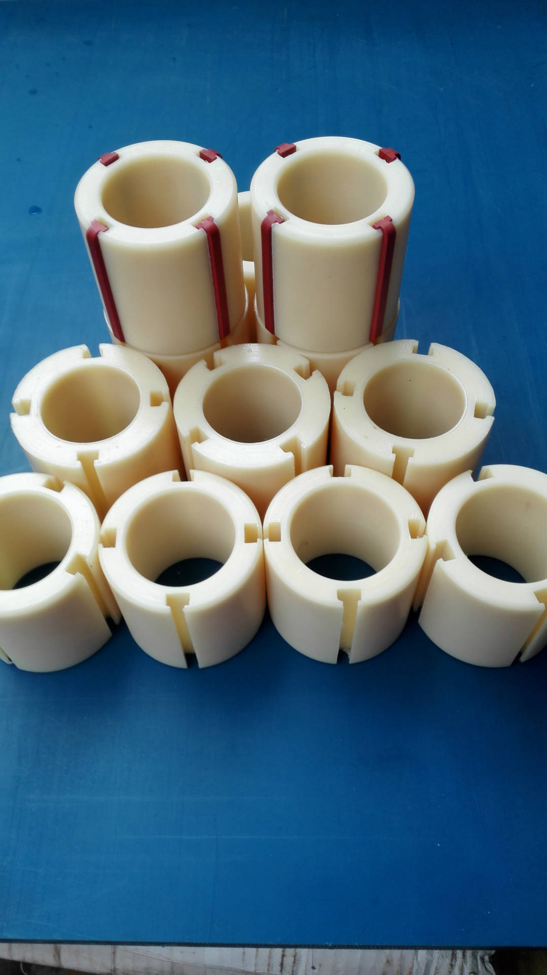 封箱胶带机塑胶套卷取轴衬套 封箱胶纸分条机塑料套85#轴套涨套