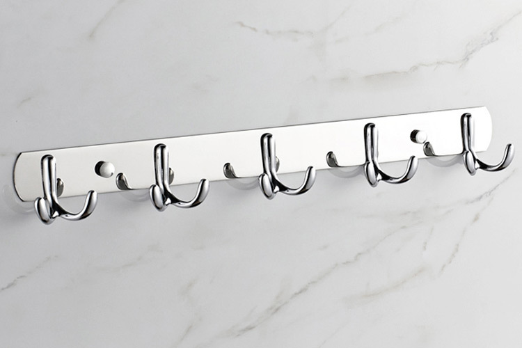 不锈钢 墙上挂钩衣帽钩 浴室排钩 厨卫五金挂件 卧室门后双挂衣钩