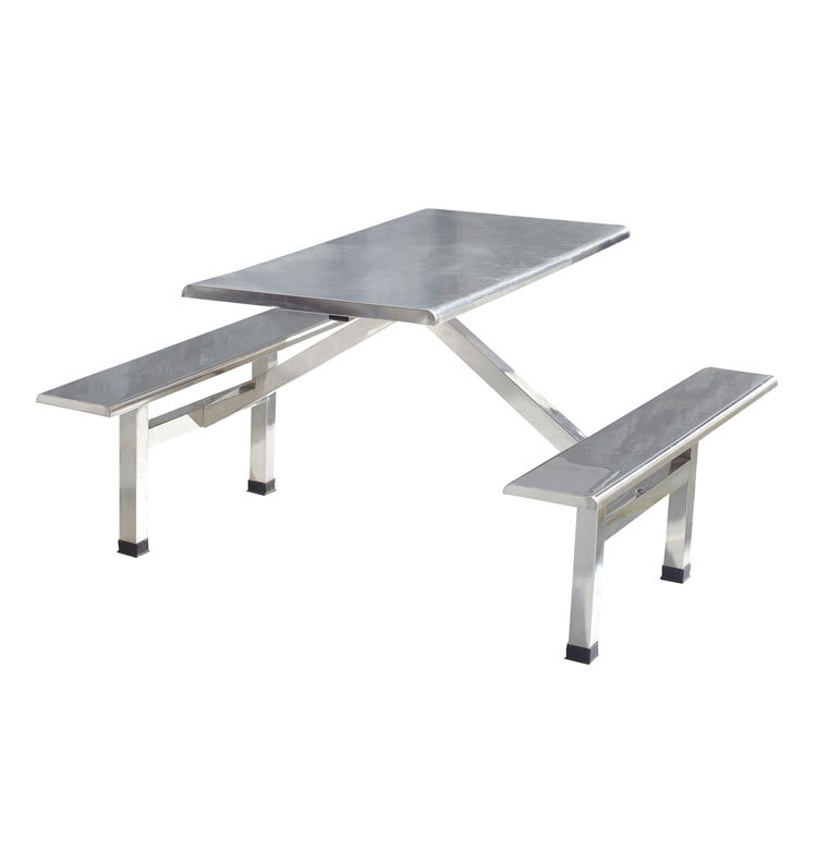 【年中大促】不锈钢学生餐桌 快餐桌椅 四人位连体 厂家定制家具