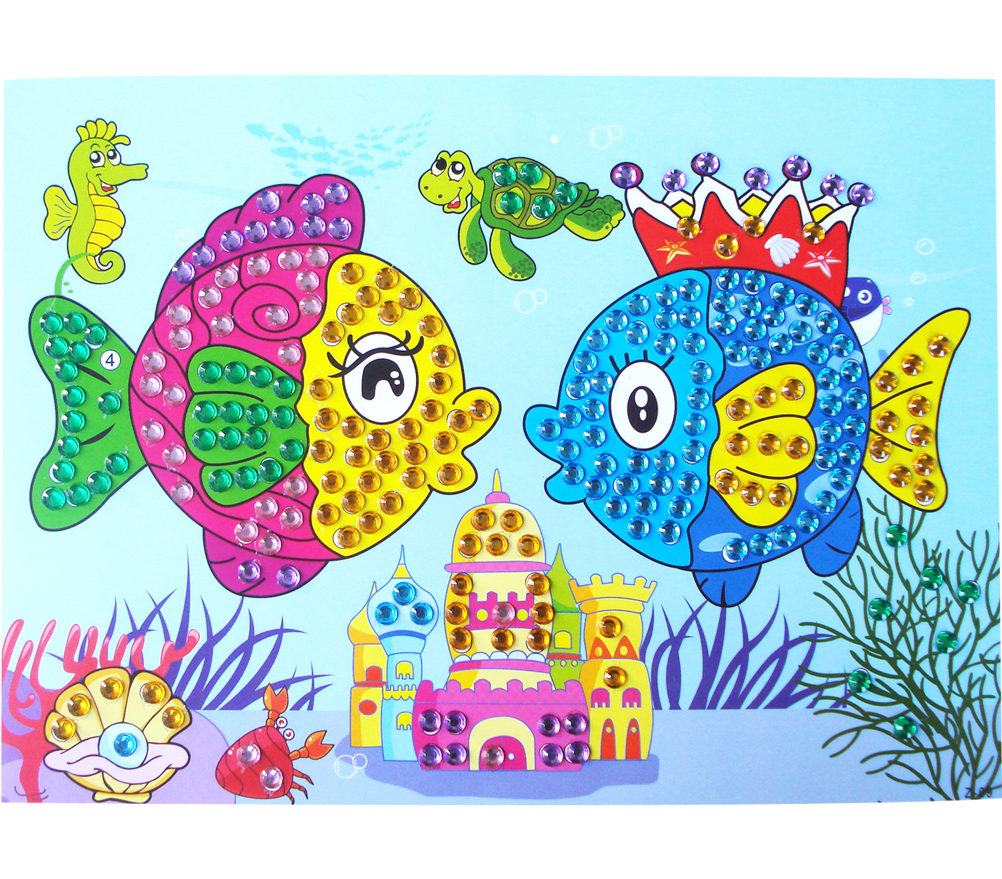 儿童钻石贴画手工制作晶彩画水晶diy粘贴益智创意幼儿园玩具-询价