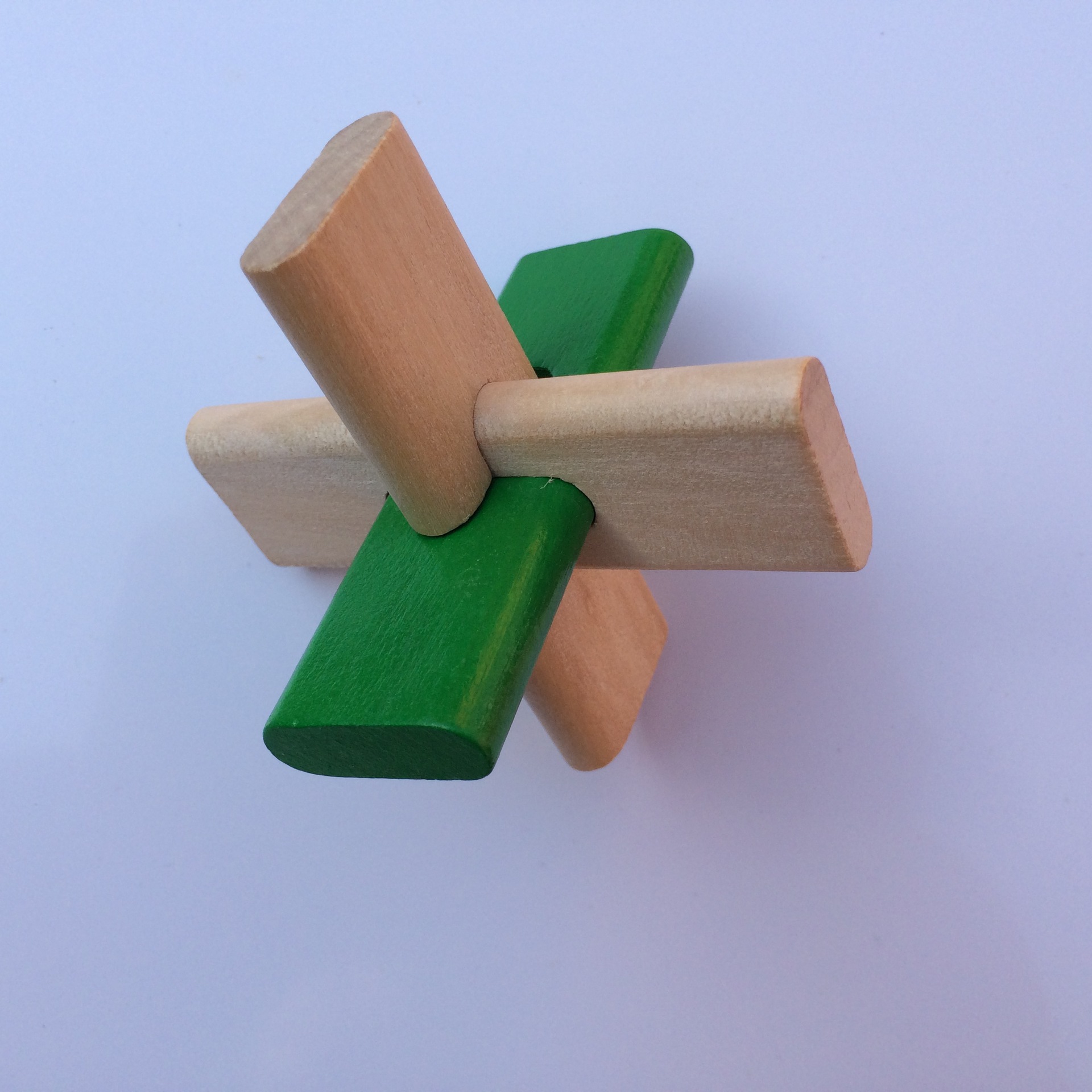 彩色三通孔明锁鲁班锁解环益智成人玩具木质木制超市古典