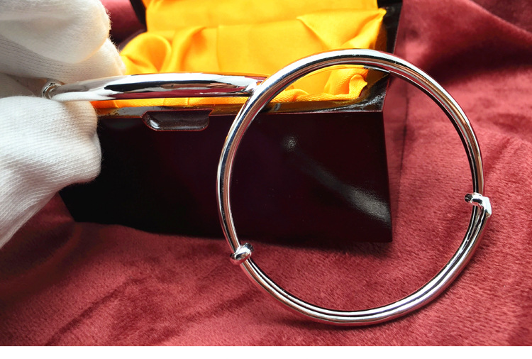 北上广不相信眼泪朱亚文同款银手镯990饰品男女光面实心推拉镯子