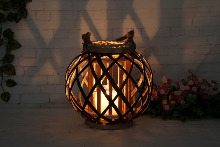 麻绳柳编灯笼 纯手工编织 复古怀旧风格 家居节日庆典装饰