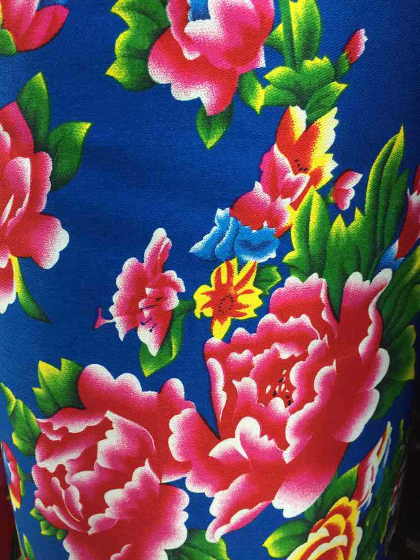 diy东北大花布手工纯棉布料加厚凤凰戏牡丹斜纹纯棉布料