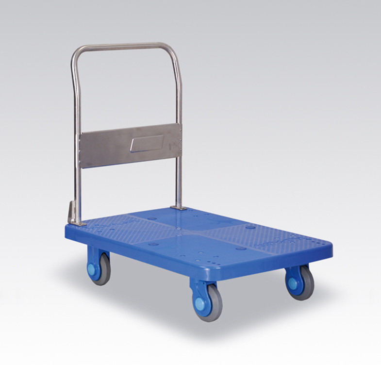 静音手推车平板车折叠拉货车多用途搬运车拖车小推车轻便塑料现货-阿