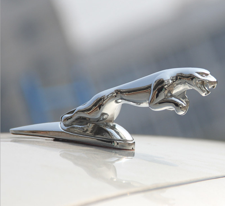 捷豹立标 汽车车标 锌合金加厚活动式豪华个性车头标 立体标