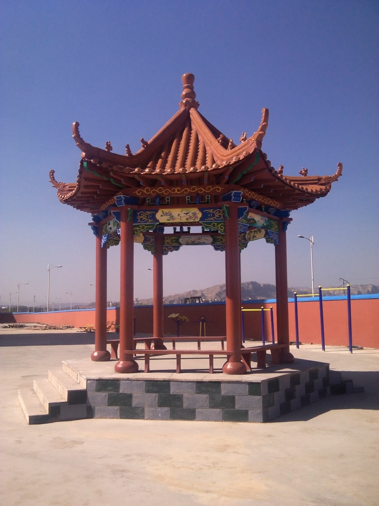 厂家供应各种造型水泥凉亭 防腐木亭子 物美价廉 坚固大方