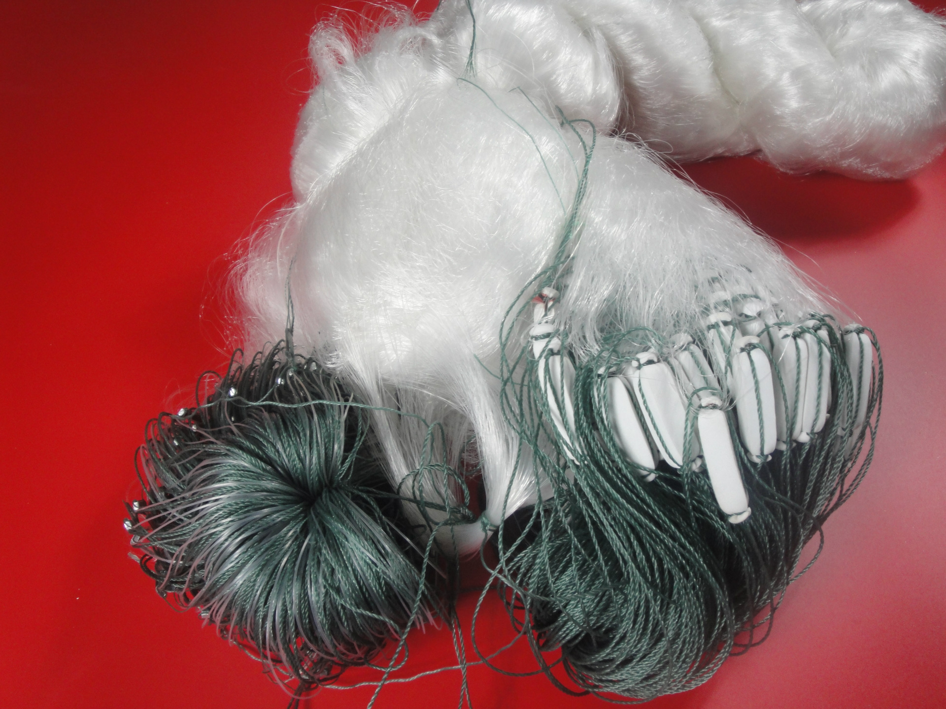 鸿耀渔网批发腰线两个兜渔网6指10米高90米三层渔网自产直销