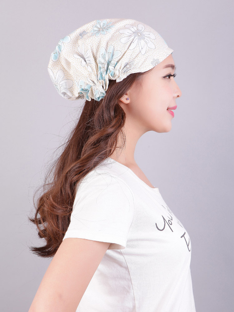 带兜鱼 女士纯棉春夏成人长发睡帽,月子化疗海盗居家清凉薄款帽