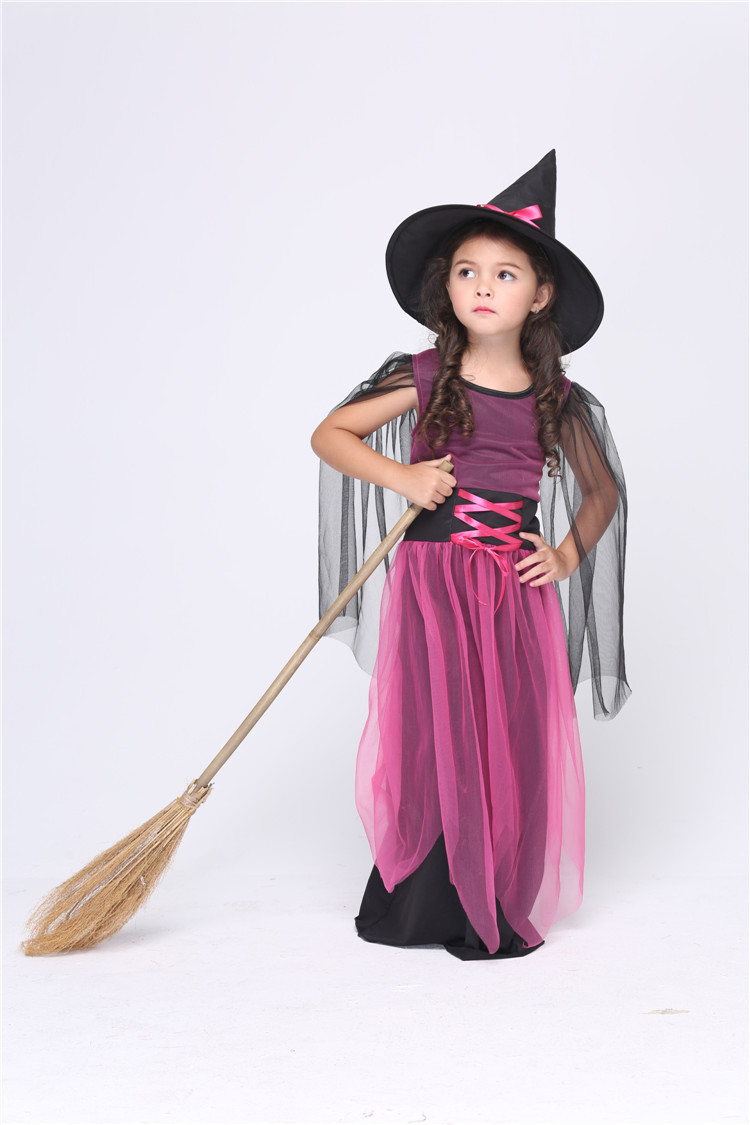 万圣节儿童表演服装化装舞会cosplay套装 巫婆角色扮演女巫演出服