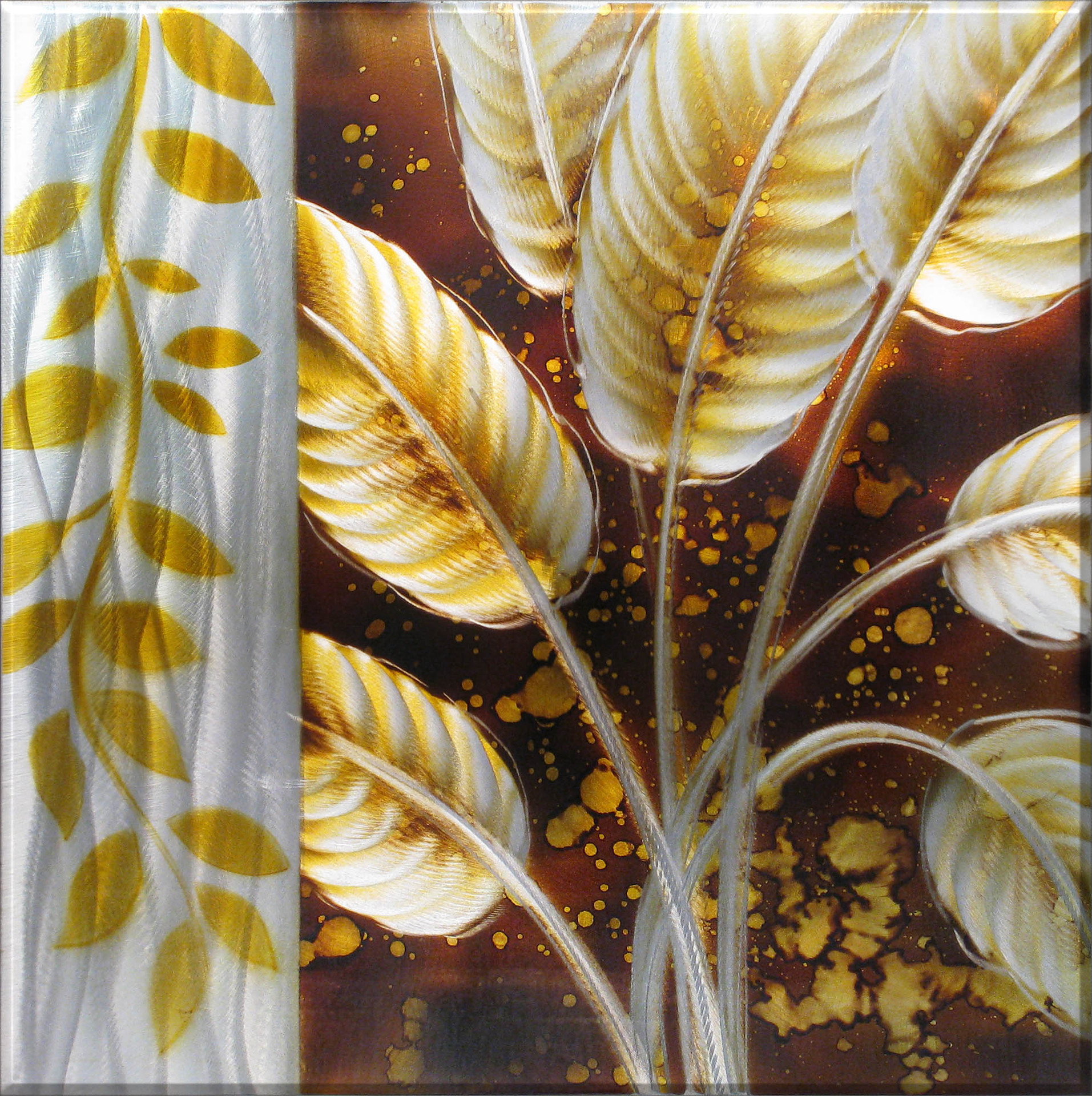 景升高档5d欧式花卉铝板装饰画 餐厅酒店花卉铝板画 别墅铝版画