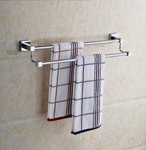 不锈钢毛巾架双杆 双层浴室毛巾架厕所浴巾架毛巾杆卫浴室挂件