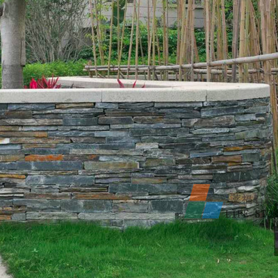 天然板岩散乱条文化石 园林景观别墅庭院花基围墙毛石 厂家批发