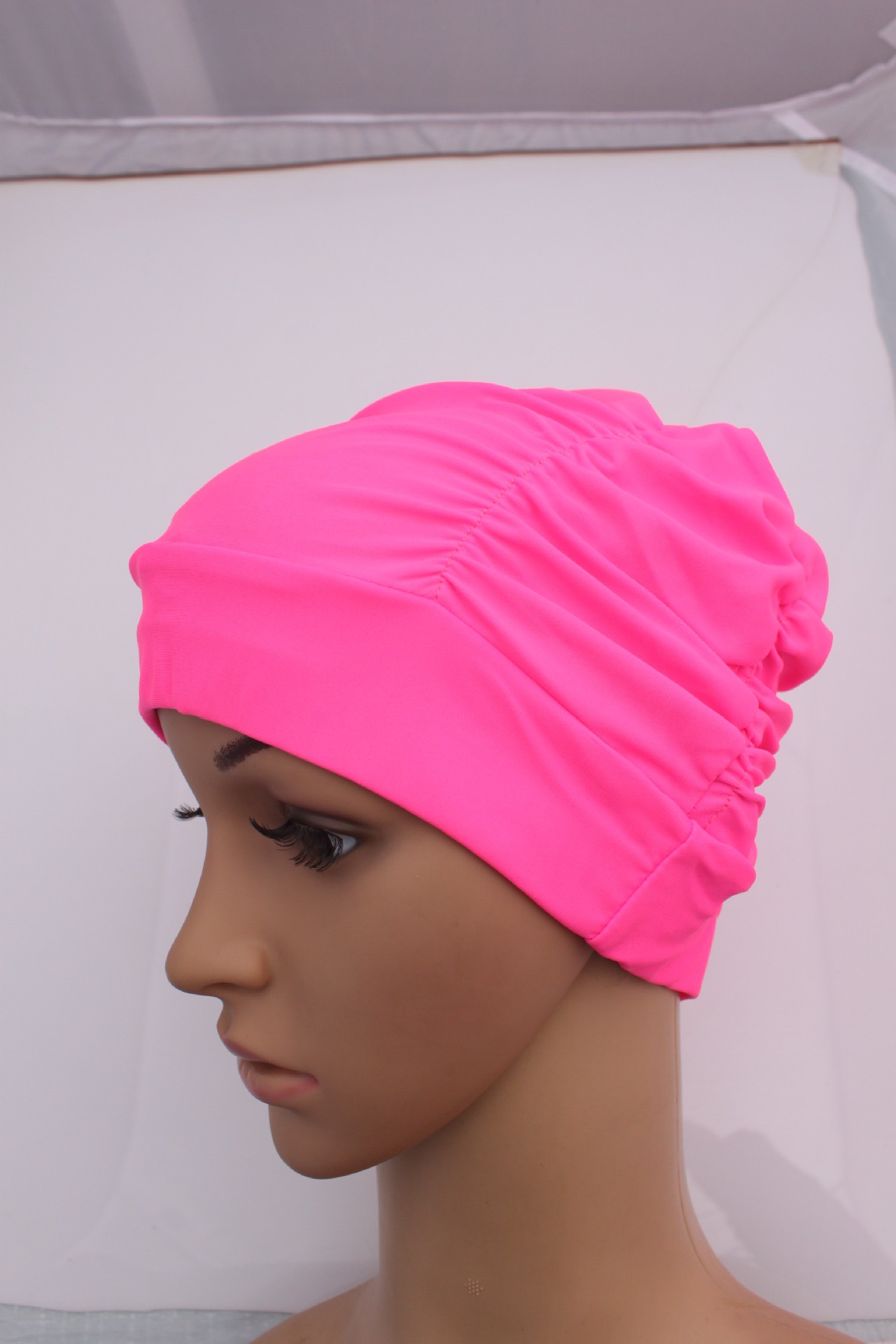 大码泳帽女长发泳帽百褶布泳帽女士护耳不勒头印花女泳帽游泳帽女