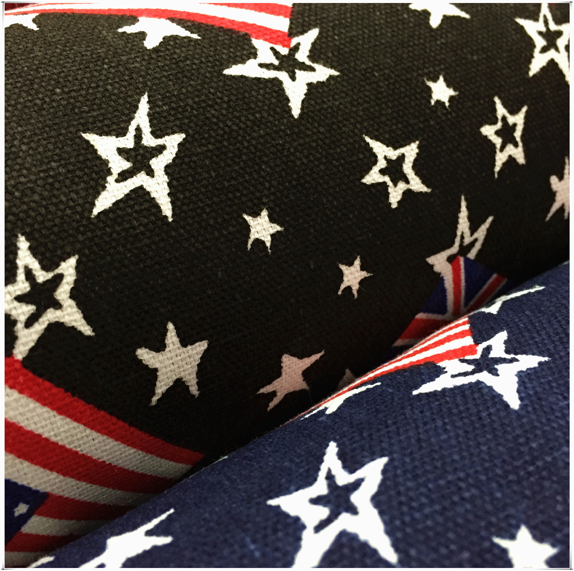 【企业集采】供应帆布印花面料 大量现货 新款 米字旗款三色