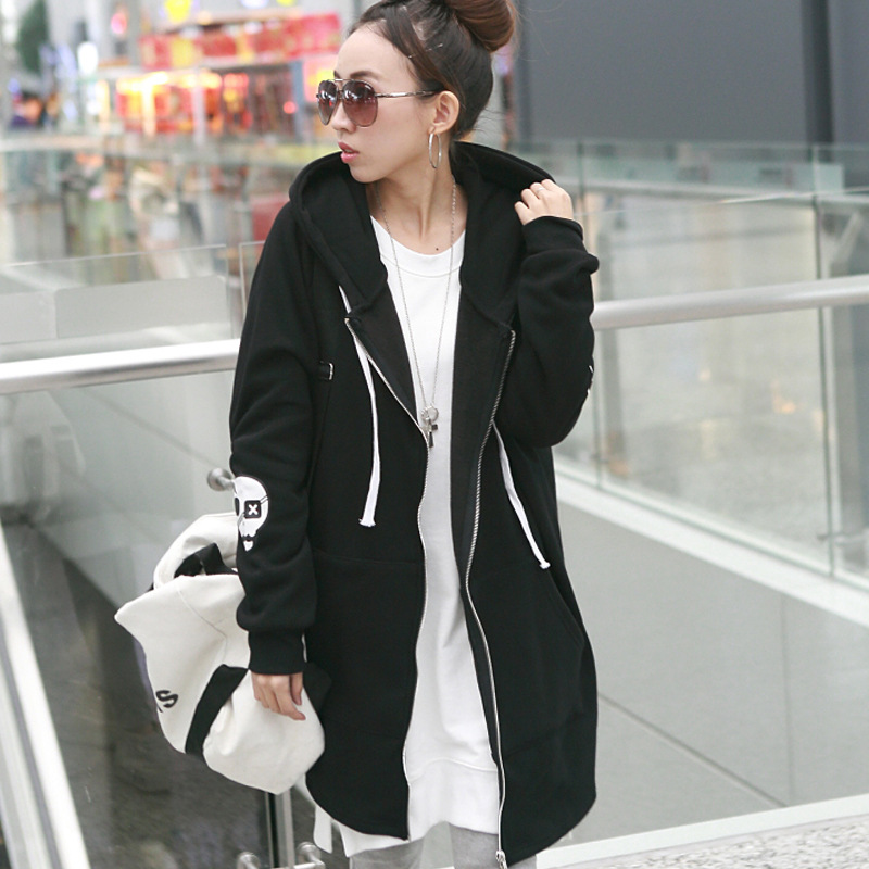 加肥加大码女装韩版宽松胖mm连帽不倒绒加厚拉链卫衣300斤穿