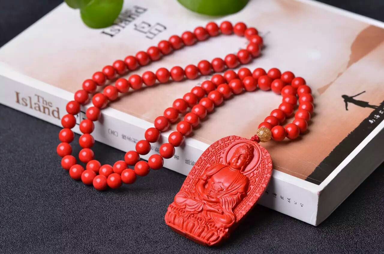 配8mm珠链 佩戴朱砂饰品能化解太岁,辟邪消灾,助睡眠,通血脉,疗百病.