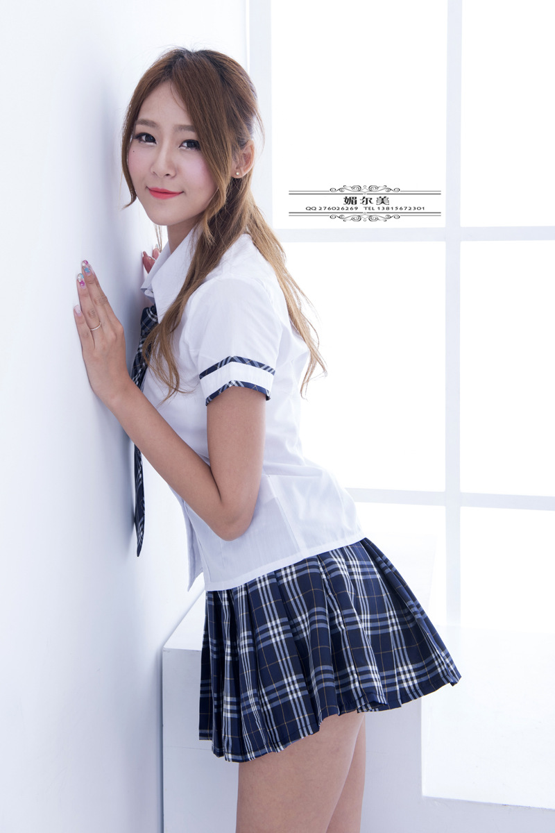 清纯女学生制服诱惑 性感领带新款套装 舞台演出夜店内衣厂家