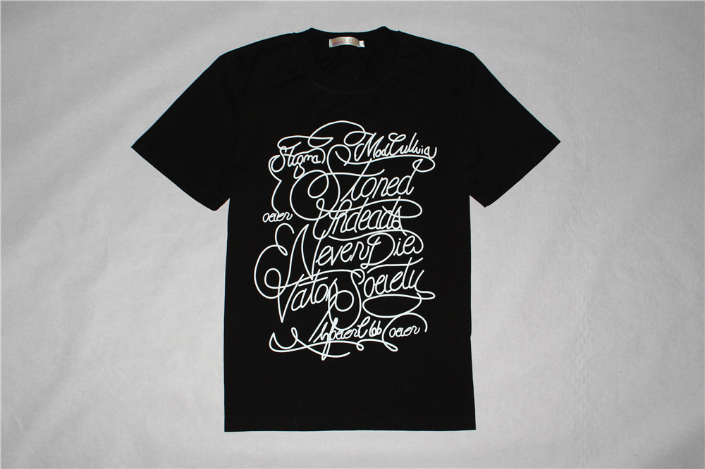 exo 边伯贤stigma文字印花黑色短袖t恤同款圆领纯棉短t