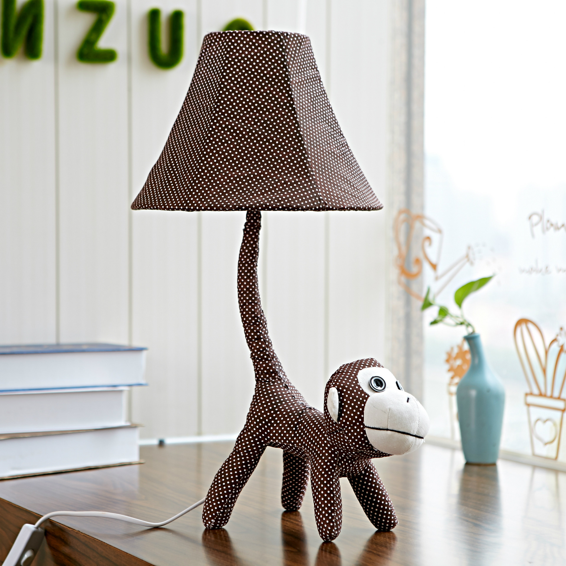 好格极 动物尾巴布艺台灯 床头灯 装饰台灯 卧室桌面小夜灯创意