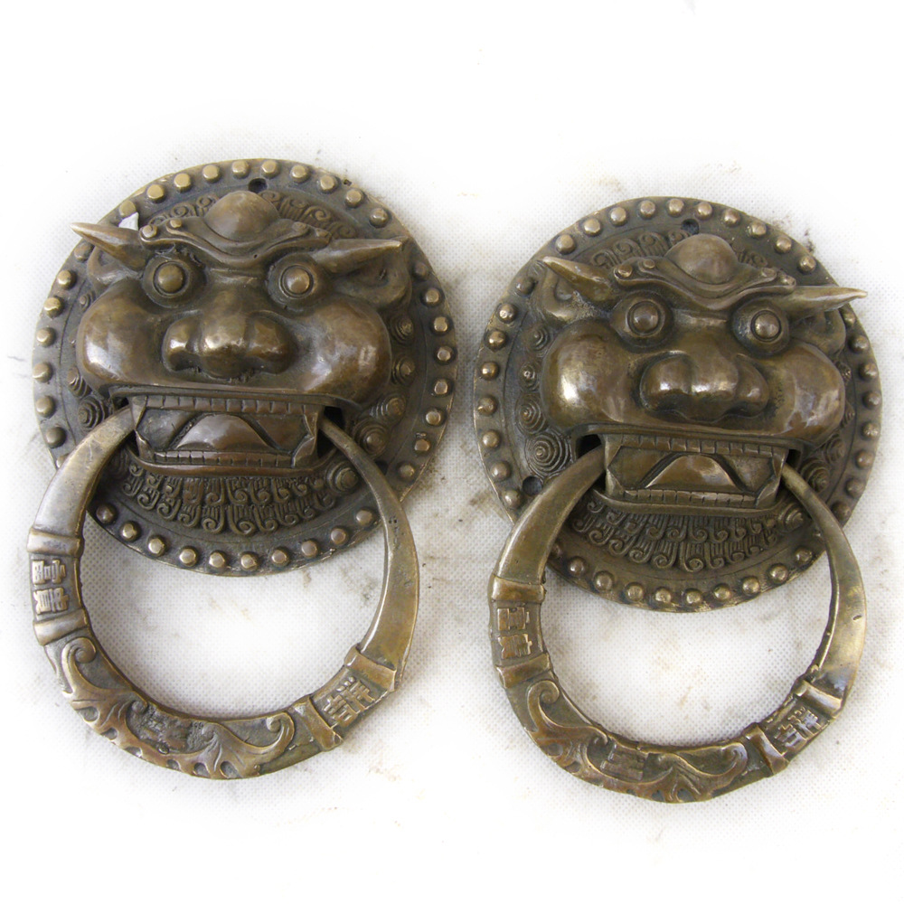 批发铜制中式仿古纯铜兽头铺首大门环