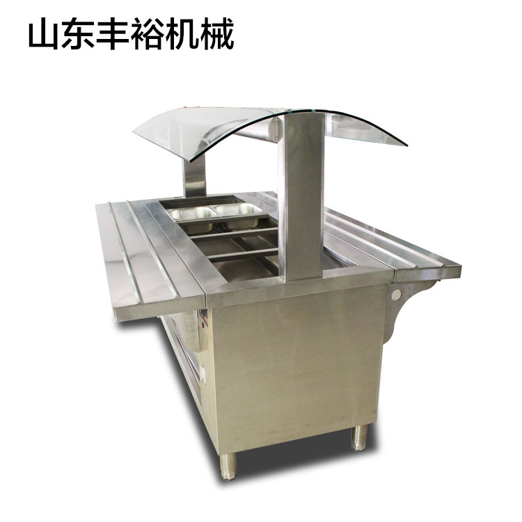 丰裕机械生产供应豪华保温售饭台 欧式五格保温售饭台