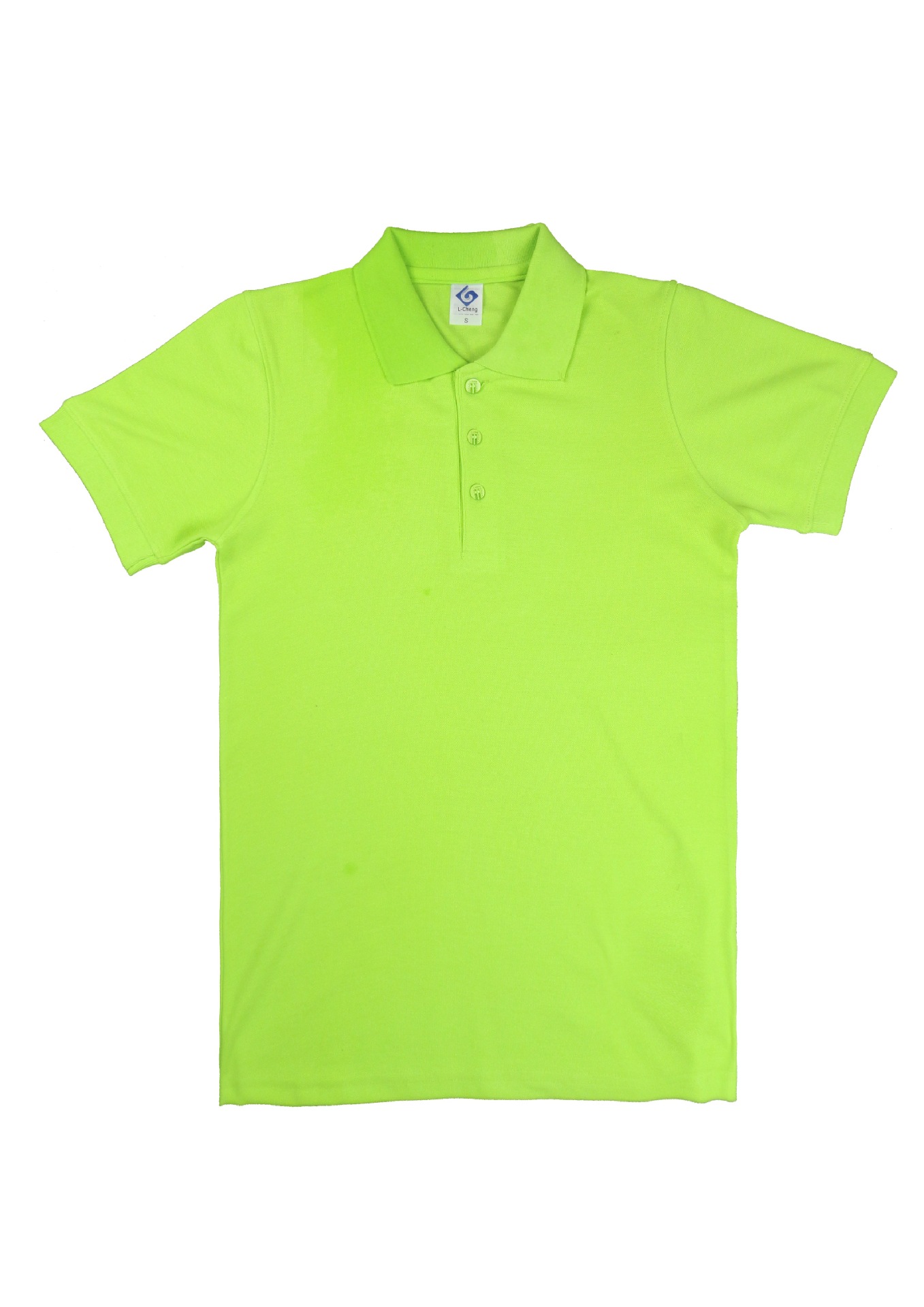 批发珠地网眼荧光绿色cvc翻领短袖t恤10色可选现货批发可定做颜色