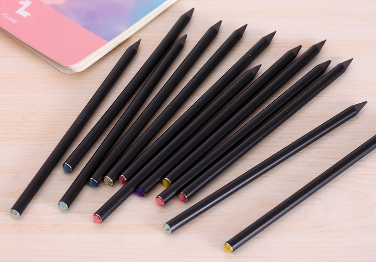 儿童礼物_黑木铅笔 hb带钻笔可logo儿童办公写字铅笔批发 - 阿里巴巴