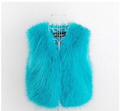 外贸欧美秋冬 时尚仿皮草倒毛马甲 短款 皮草马甲 背心