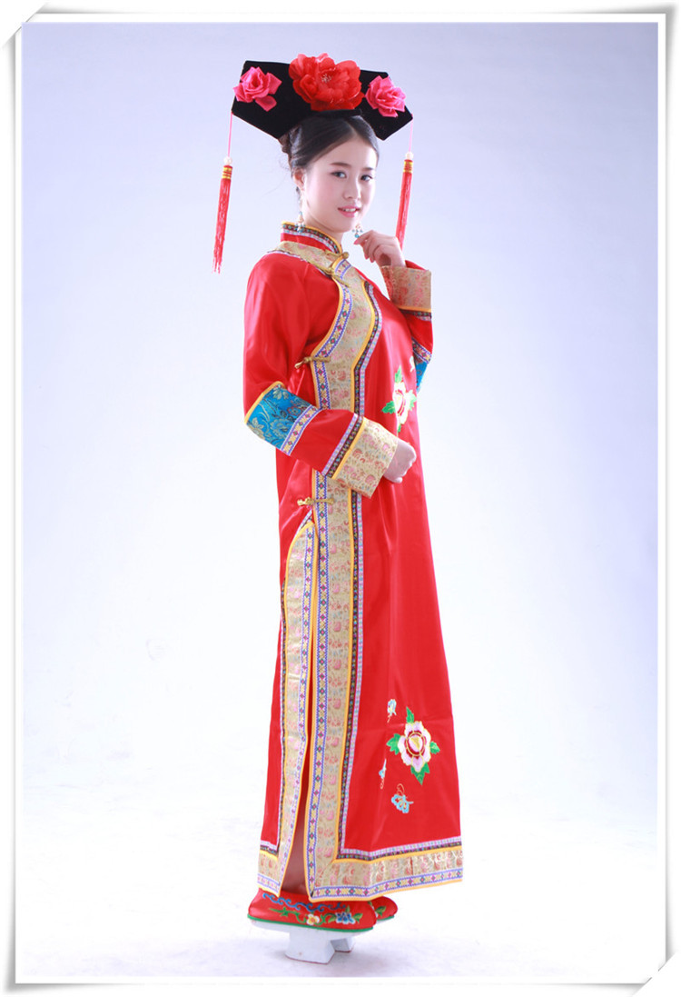 清朝郡主还珠格格演出服宋小宝大码反串满族妃子旗服影楼古装服饰