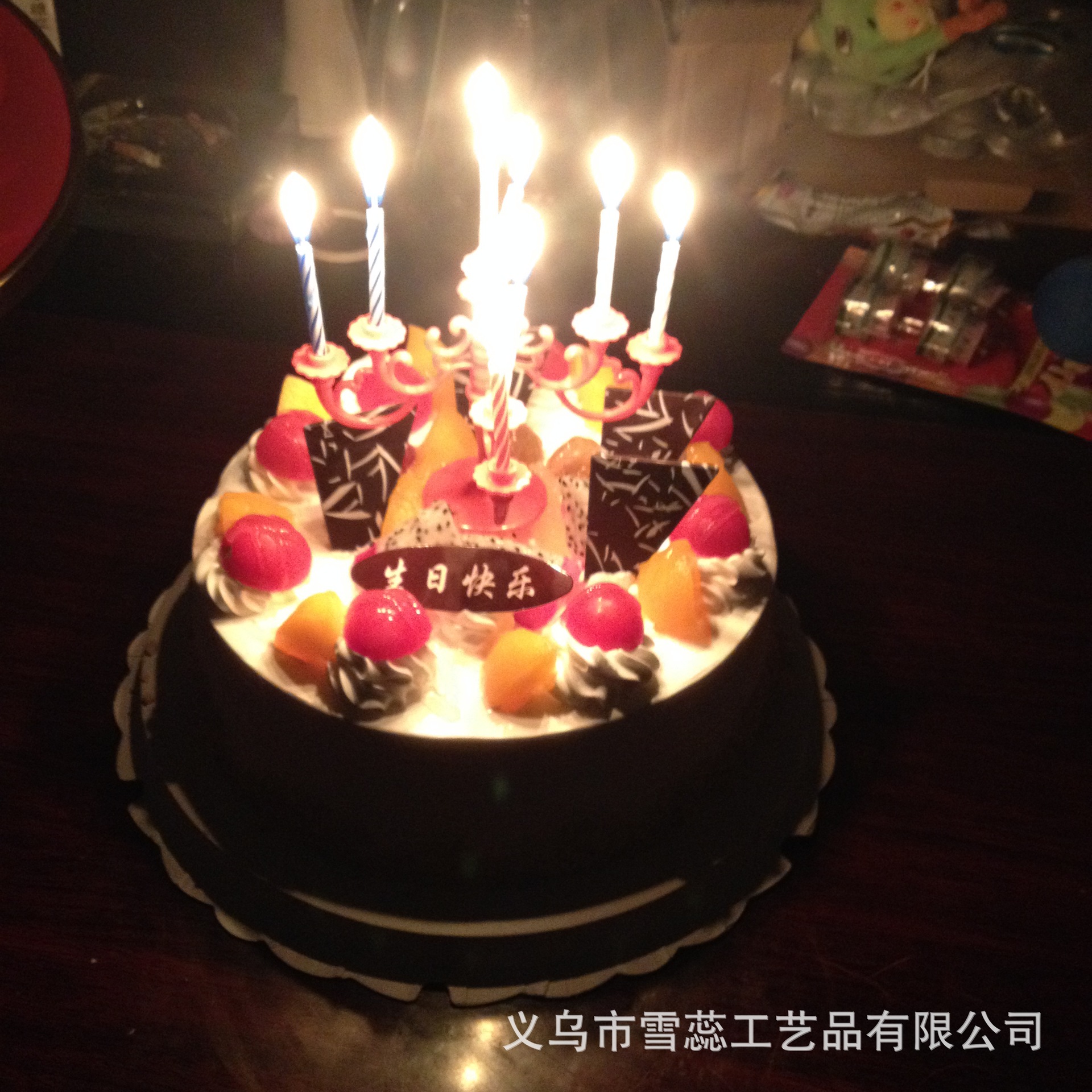 彩色螺纹小杆蜡可吹灭许愿蜡烛蛋糕店烘焙专用生日蜡烛带底托