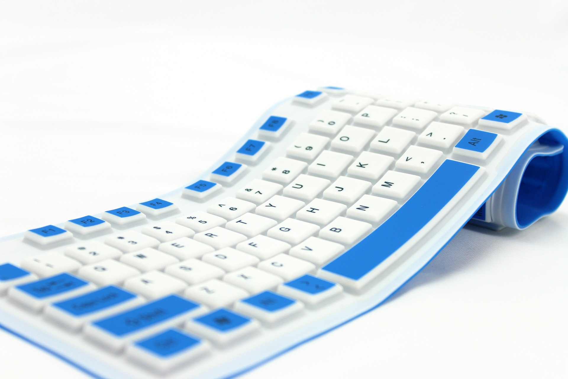 厂家直销106彩色硅胶软键盘 usb键盘 防水键盘 折叠键盘