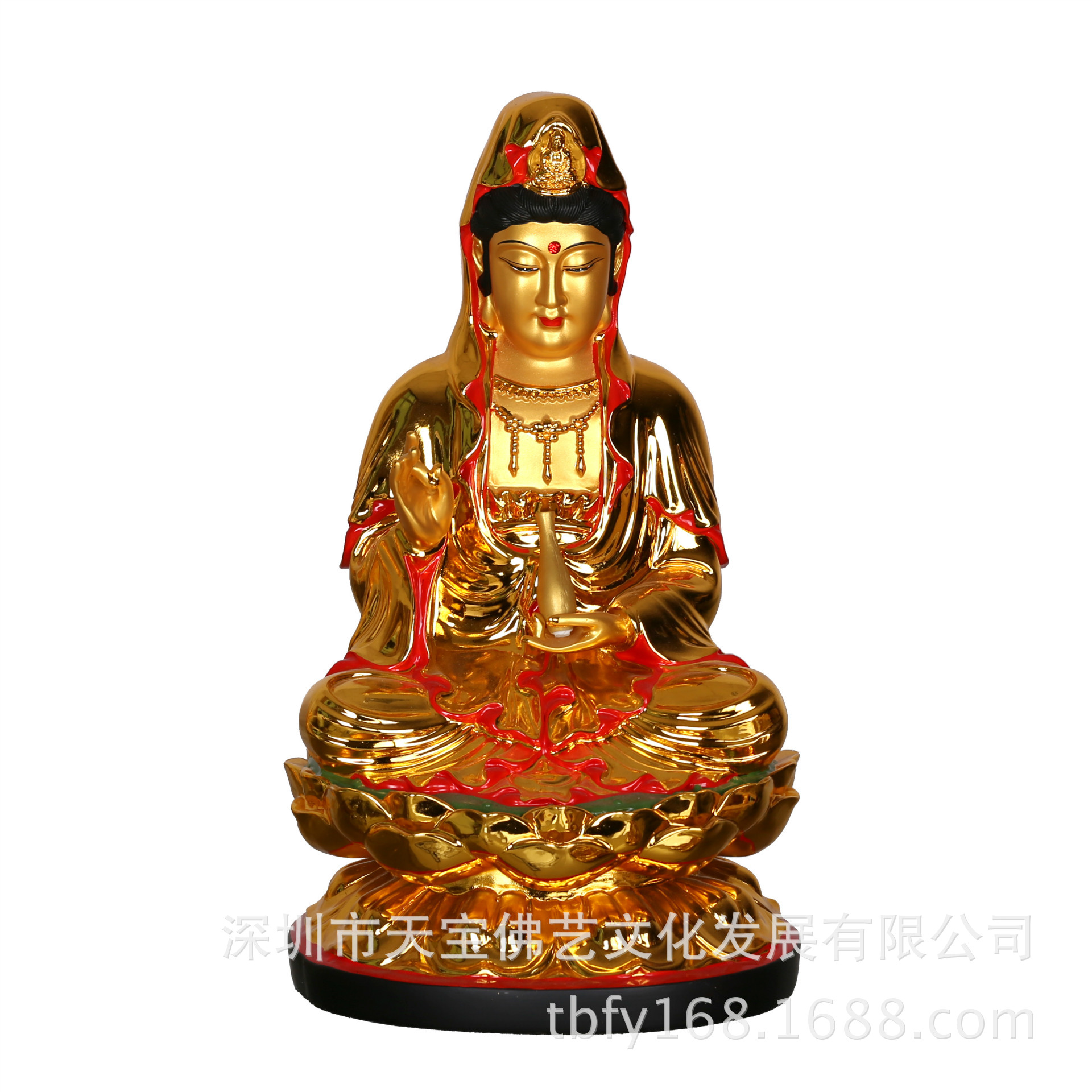 深圳树脂佛像厂家 千佛万佛堂定制电镀小佛像批发观世音菩萨摆件