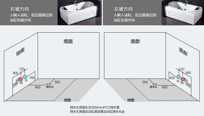 亚克力浴缸嵌入式冲浪按摩长方形浴缸成人浴盆工程批发浴缸3007