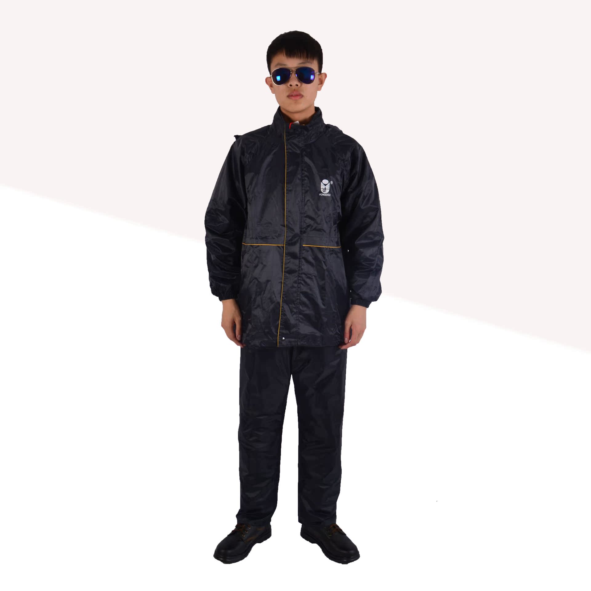 hd9003成人红豆牌分体式雨衣套装 防雨绸春亚纺防水劳保雨衣