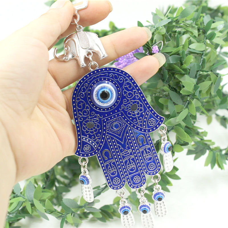 Turkey Blue Eyes Home Hanging Decoration Elephant Palm Wall Decoration Devil Eye Colored Glaze Charm Pendant