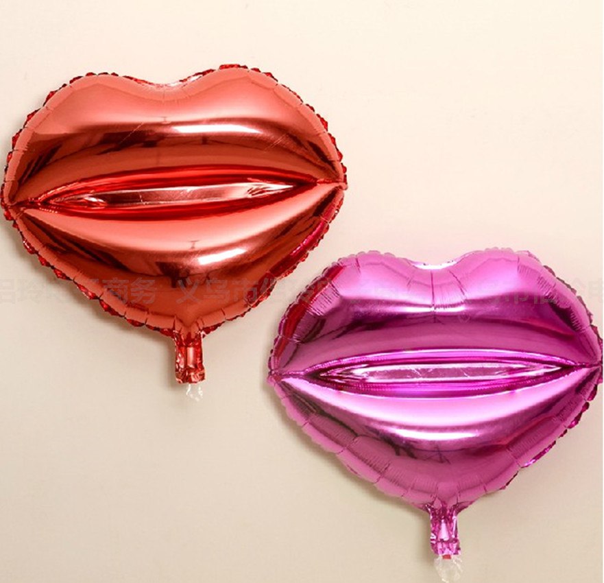 kiss me性感红唇嘴唇铝膜气球 情人节求婚纪念日铝箔气球生日派对