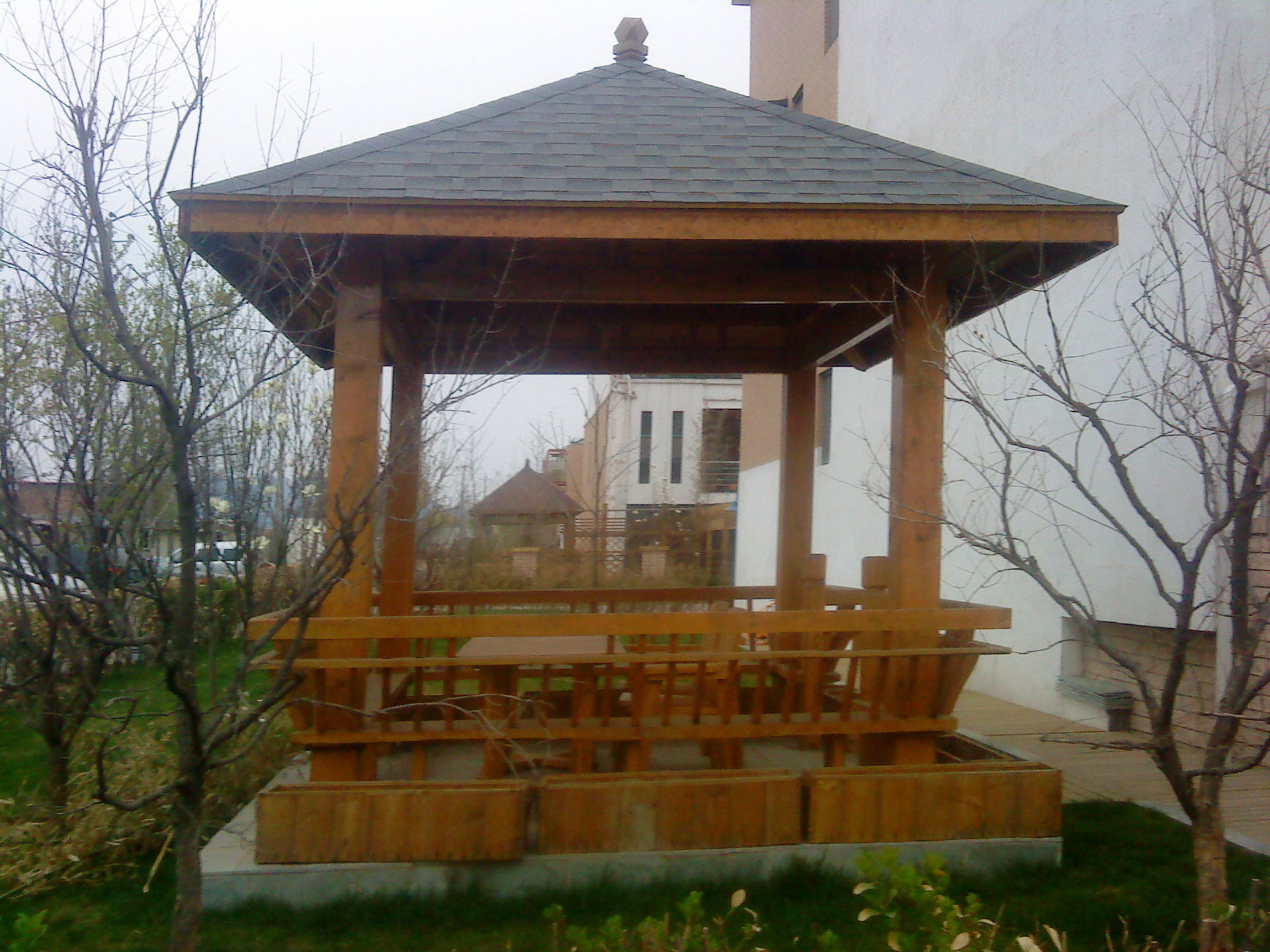 厂家供应户外四角亭仿古防腐碳化木凉亭 庭院四角凉亭13366569099