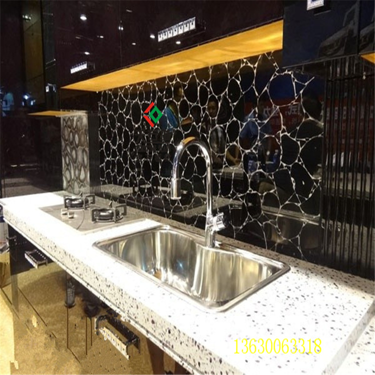 天然白水晶厨房橱柜岛台玛瑙石板材透光砖佛山厂家