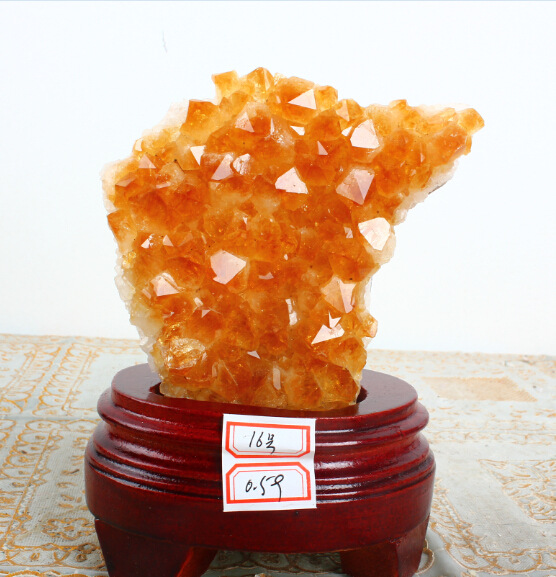 天然巴西黄晶簇黄水晶块摆件黄水晶洞原石玛瑙洞摆件镇宅招财