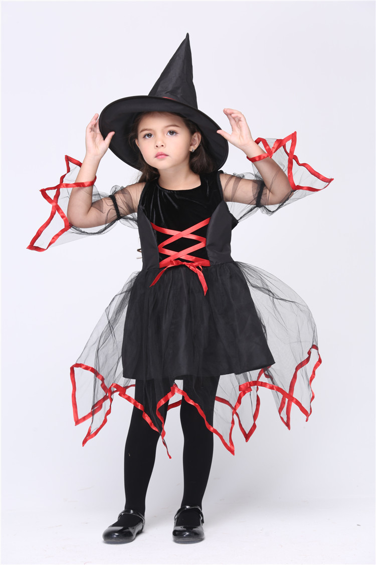 儿童节cos儿童服装 儿童演出服装人物扮演化妆舞会衣服 女巫服饰