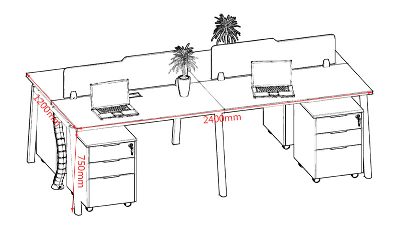 板式屏风简约办公桌 办公台 电脑组合办公桌 四人职员员工办公桌