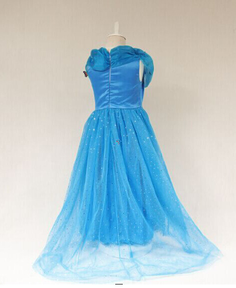 外贸原单童装 cinderella 灰姑娘蓝色礼服裙公主裙 蓬蓬裙