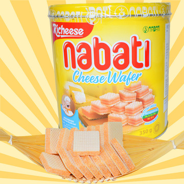 印尼nabati 威化饼干 丽芝士350g*6桶 现货整箱批发