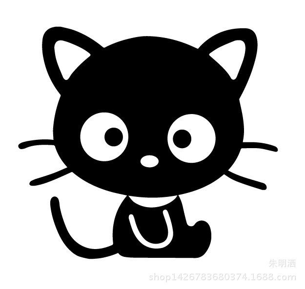 黑猫历险记 可爱小黑猫车贴纸 宠物喵星人 小花猫划痕贴纸